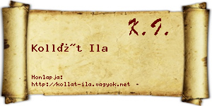 Kollát Ila névjegykártya